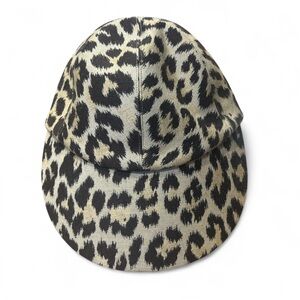 Christian Dior Leopard Print Hat - Black and Tan